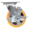 Vestil Polyurethane Swivel With Brake Caster 5 In. Diameter x 2 In. Width 990 lb Orange/Gray CST-VE-5X2PUA-SWB - alternate 9
